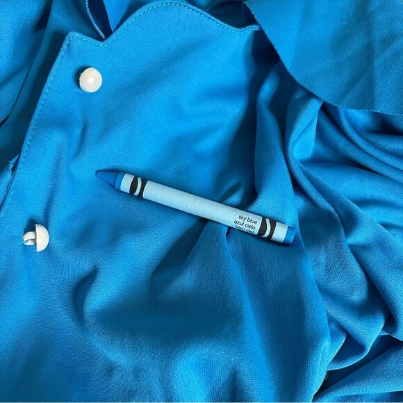 ANTHONY RICHARDS Blue Shirtwaist Dress Belted Elastic Waist Stretchy Size 6P 4P - Picture 7 of 9